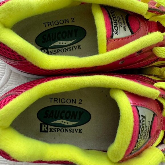 NEVER WORN! SAUCONY Hot Pink Yellow GRID SPEED Trainers Running Work Out 9.5 - Picture 3 of 10